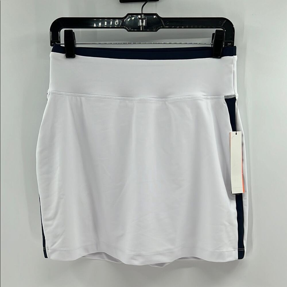AQUA Athletics Stripe Skort - White/Navy - Small - New with tags
